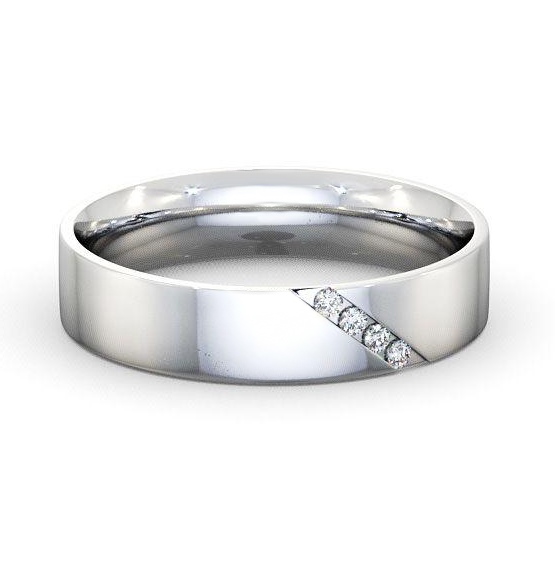 Mens Diamond 0.06ct Diagonal Channel Set Wedding Ring 18K White Gold WBM14_WG_THUMB2 
