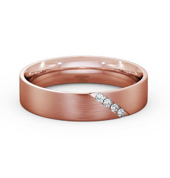 Mens 0.06ct Diagonal Channel Set with Matt Finish Ring 18K Rose Gold WBM14B_RG_THUMB2 