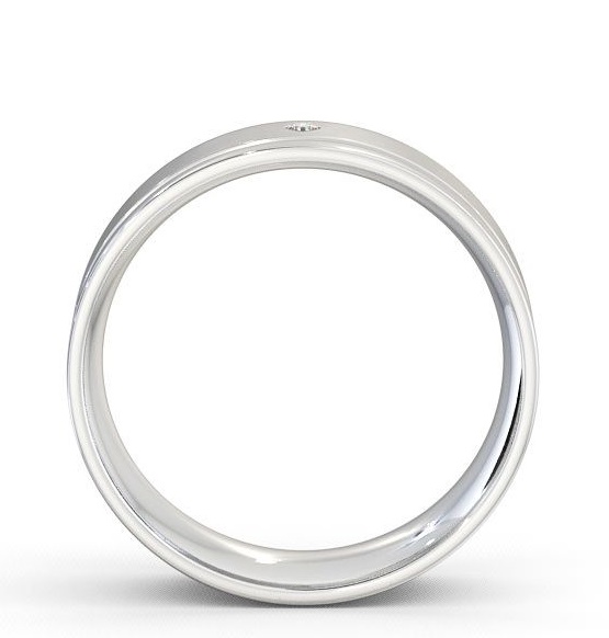 Mens Round Diamond Grooved Wedding Ring 9K White Gold WBM15_WG_THUMB1