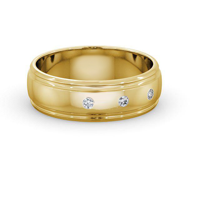 Mens Diamond Wedding Ring 18K Yellow Gold - Mayford WBM16_YG_HAND