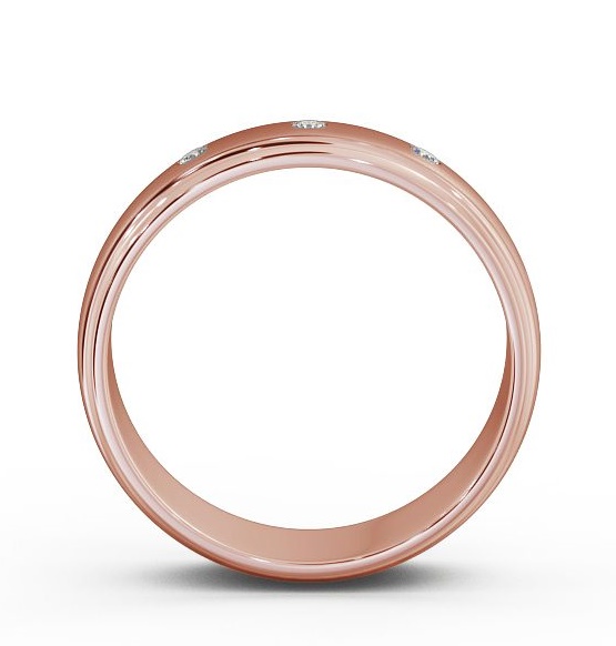 Mens Three Round Diamonds D Shape with Matt Finish Ring 18K Rose Gold WBM16B_RG_THUMB1 
