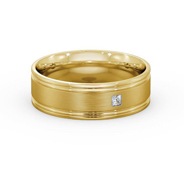 Mens Diamond Wedding Ring 9K Yellow Gold - Eldon (Matt) WBM17B_YG_HAND