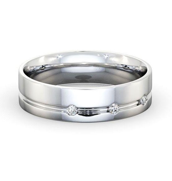 Mens Three Round Diamonds Single Groove Wedding Ring Palladium WBM18_WG_THUMB2 