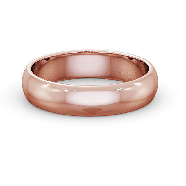 Mens Plain Wedding Ring 18K Rose Gold - D-Shape WBM1_RG_HAND