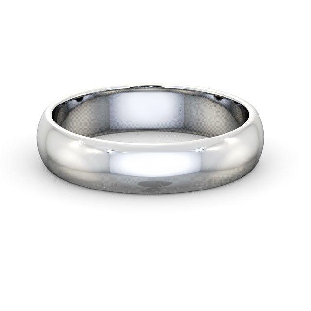 Mens Plain Wedding Ring 9K White Gold - D-Shape WBM1_WG_HAND