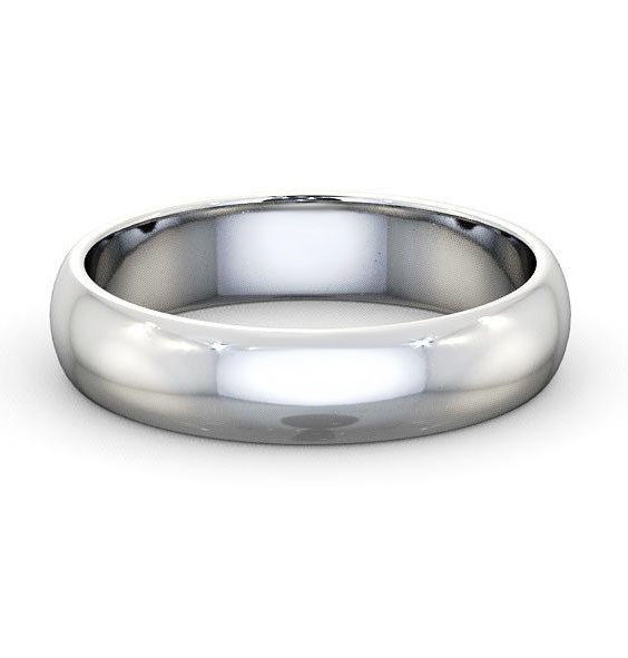 Mens Plain D Shape Wedding Ring 18K White Gold WBM1_WG_THUMB2 