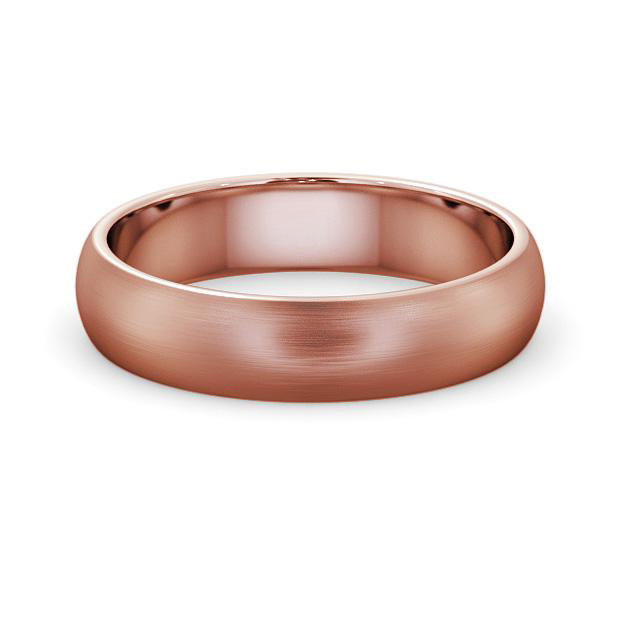Mens Plain Wedding Ring 18K Rose Gold - D-Shape (Matt) WBM1B_RG_HAND