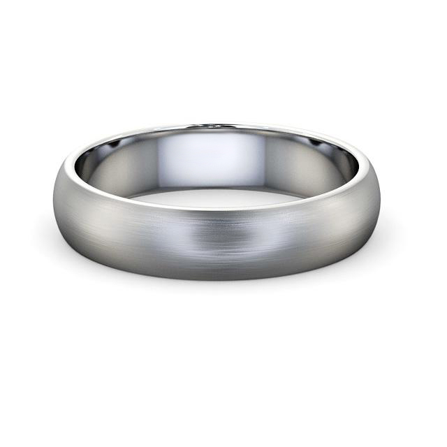Mens Plain Wedding Ring 9K White Gold - D-Shape (Matt) WBM1B_WG_HAND