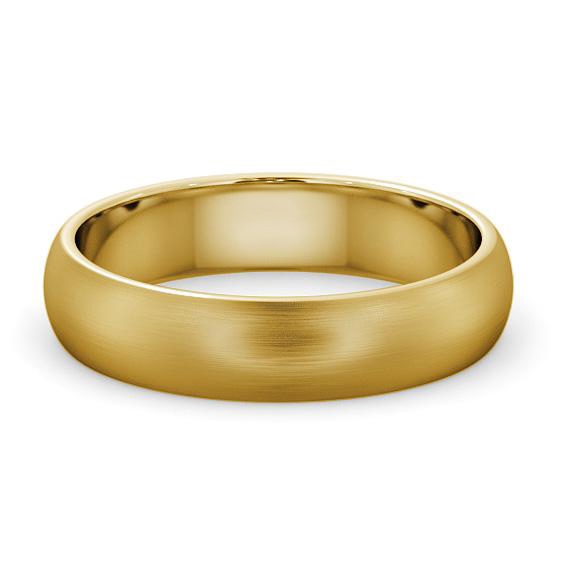 Mens Plain D Shape with Matt Finish Wedding Ring 9K Yellow Gold WBM1B_YG_THUMB2 