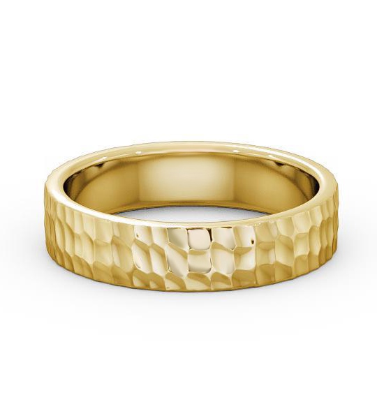 Mens Textured Hammered Effect Wedding Ring 9K Yellow Gold WBM25_YG_thumb2.jpg 