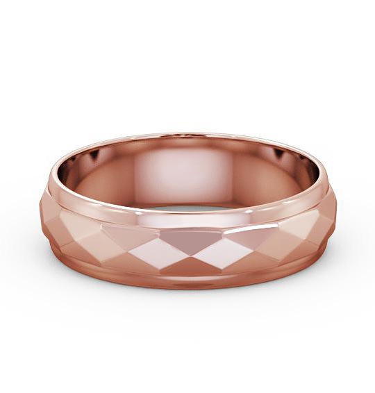 Mens Patterned Geometric Wedding Ring 18K Rose Gold WBM27_RG_thumb2.jpg 