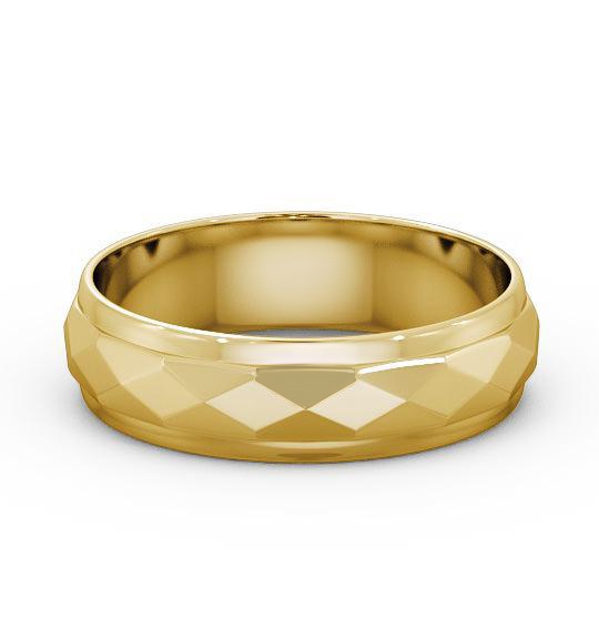Mens Patterned Geometric Wedding Ring 9K Yellow Gold WBM27_YG_thumb1.jpg