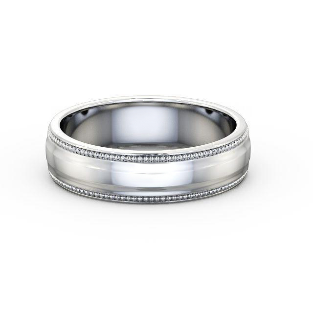 Mens Milgrain Wedding Ring Platinum - Semel WBM29_WG_HAND
