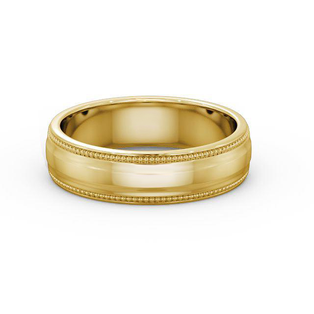 Mens Milgrain Wedding Ring 18K Yellow Gold - Semel WBM29_YG_HAND