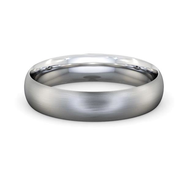 Mens Plain Wedding Ring Platinum - Traditional Court (Matt) WBM2B_WG_HAND
