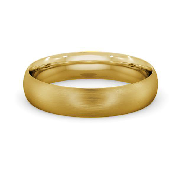 Mens Plain Wedding Ring 18K Yellow Gold - Traditional Court (Matt) WBM2B_YG_HAND