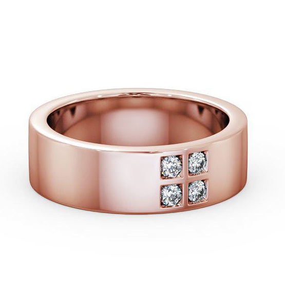 Mens Round Diamond 0.12ct Wedding Ring 9K Rose Gold WBM32_RG_THUMB1