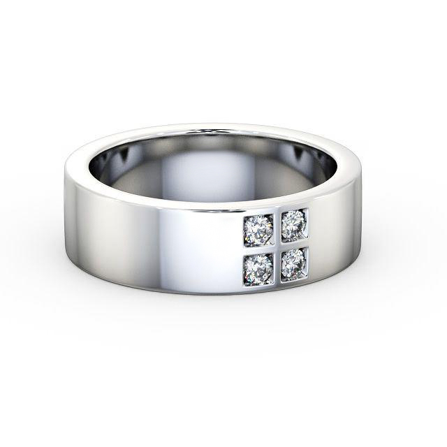 Mens Diamond 0.12ct Wedding Ring 18K White Gold - Zaylah WBM32_WG_HAND