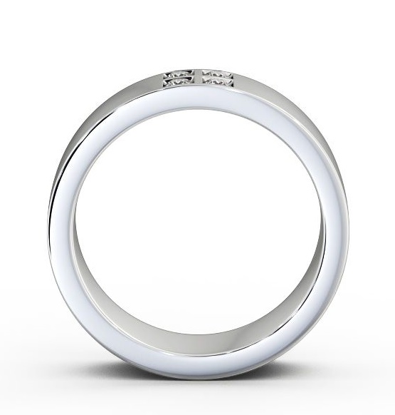 Mens Round Diamond 0.12ct Wedding Ring 18K White Gold WBM32_WG_THUMB1 