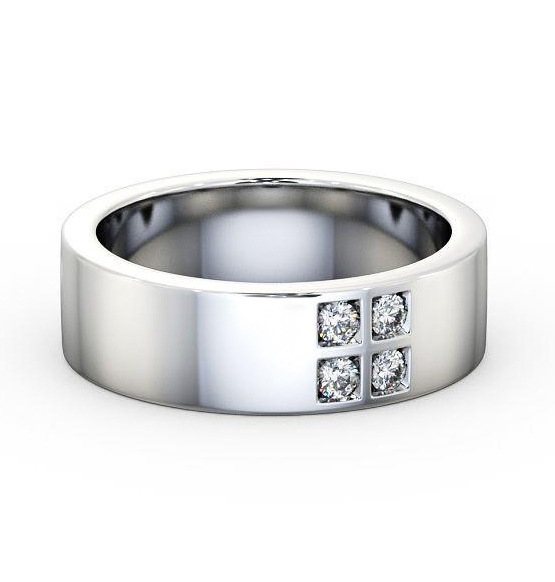 Mens Round Diamond 0.12ct Wedding Ring Palladium WBM32_WG_THUMB2 