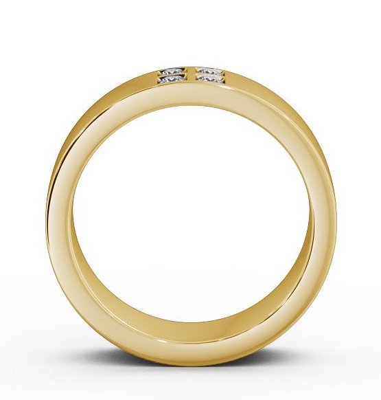Mens Round Diamond 0.12ct Wedding Ring 18K Yellow Gold WBM32_YG_THUMB1 