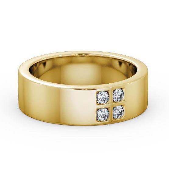 Mens Round Diamond 0.12ct Wedding Ring 9K Yellow Gold WBM32_YG_THUMB1