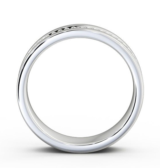 Mens Central Milgrain Wedding Ring 18K White Gold WBM35_WG_THUMB1 