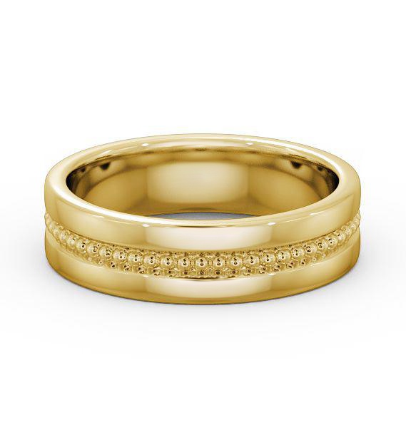 Mens Central Milgrain Wedding Ring 9K Yellow Gold WBM35_YG_THUMB1