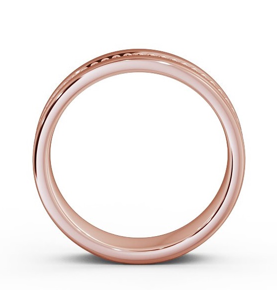 Mens Central Milgrain Matt Finish Wedding Ring 18K Rose Gold WBM35B_RG_THUMB1 