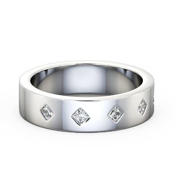 Mens Princess Diamond 0.25ct Wedding Ring 9K White Gold WBM37_WG_THUMB2 