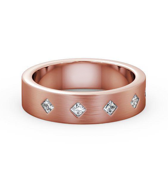 Mens Princess Diamond 0.25ct Matt Finish Wedding Ring 9K Rose Gold WBM37B_RG_THUMB1
