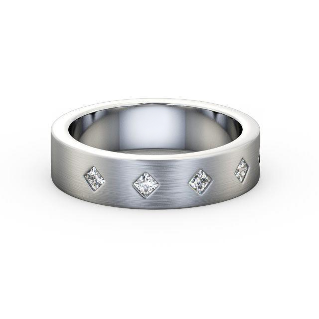 Mens Diamond 0.25ct Wedding Ring 18K White Gold - Vastol (Matt) WBM37B_WG_HAND