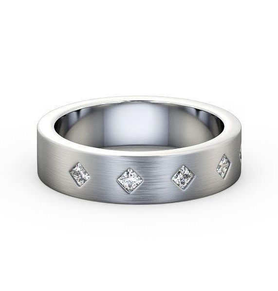 Mens Princess Diamond 0.25ct Matt Finish Wedding Ring 18K White Gold WBM37B_WG_THUMB2 