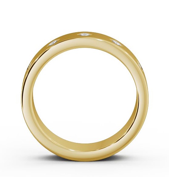 Mens Princess Diamond 0.25ct Matt Finish Wedding Ring 18K Yellow Gold WBM37B_YG_THUMB1 