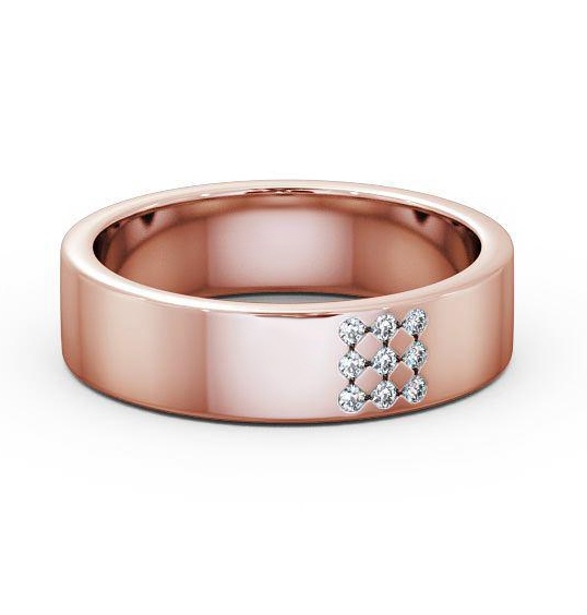 Mens Round Diamond 0.06ct Wedding Ring 9K Rose Gold WBM38_RG_THUMB1