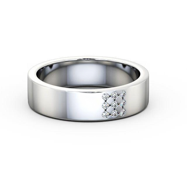 Mens Diamond 0.06ct Wedding Ring 18K White Gold - Tauriel WBM38_WG_HAND