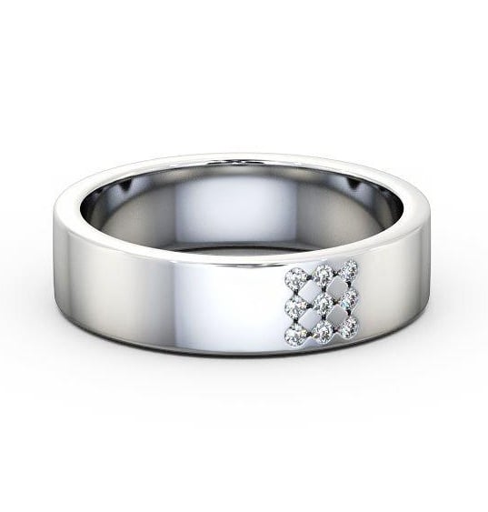Mens Round Diamond 0.06ct Wedding Ring Platinum WBM38_WG_THUMB2 