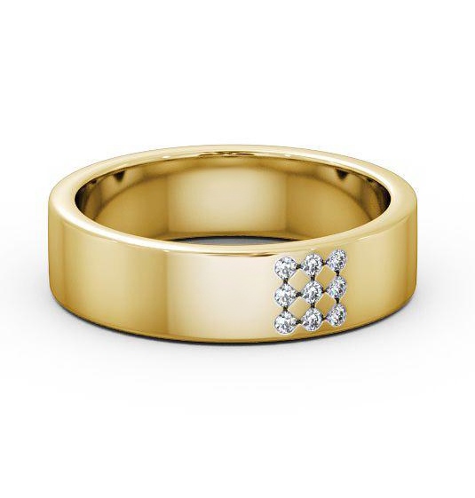 Mens Round Diamond 0.06ct Wedding Ring 9K Yellow Gold WBM38_YG_THUMB1