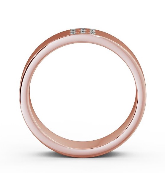 Mens Round Diamond 0.06ct Matt Finish Wedding Ring 18K Rose Gold WBM38B_RG_THUMB1 