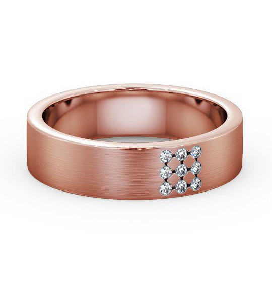 Mens Round Diamond 0.06ct Matt Finish Wedding Ring 18K Rose Gold WBM38B_RG_THUMB2 