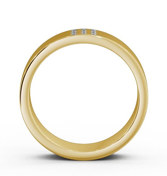 Mens Round Diamond 0.06ct Matt Finish Wedding Ring 18K Yellow Gold WBM38B_YG_THUMB1 
