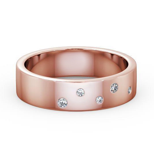 Mens Round Diamond 0.07ct Wedding Ring 18K Rose Gold WBM39_RG_THUMB2 