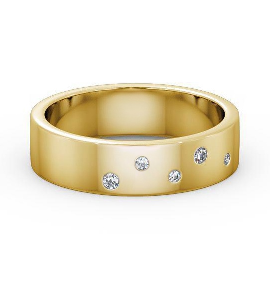 Mens Round Diamond 0.07ct Wedding Ring 18K Yellow Gold WBM39_YG_THUMB1