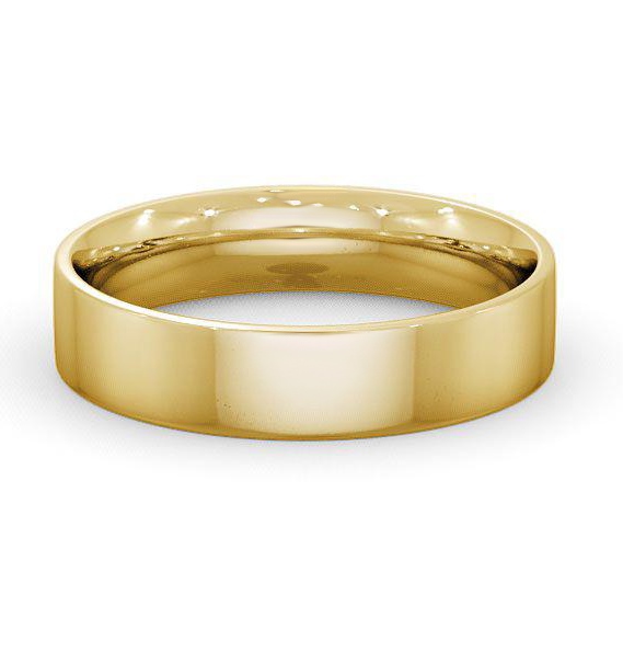 Mens Plain Flat Court Wedding Ring 18K Yellow Gold WBM3_YG_THUMB2 