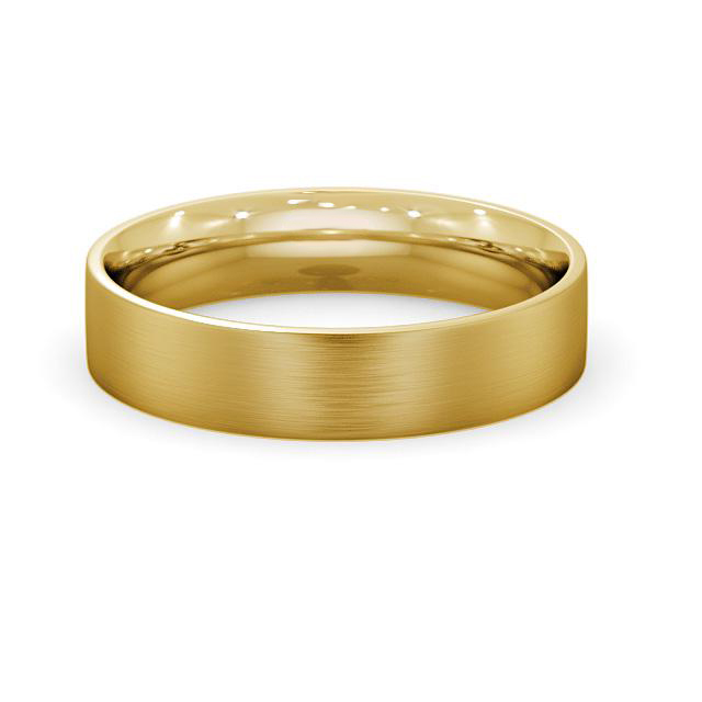 Mens Plain Wedding Ring 9K Yellow Gold - Flat Court (Matt) WBM3B_YG_HAND