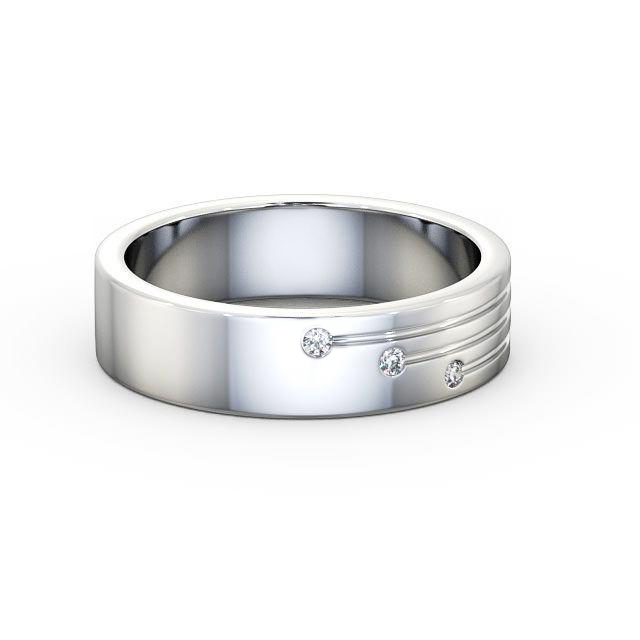 Mens Diamond 0.03ct Wedding Ring 18K White Gold - Arrison WBM40_WG_HAND
