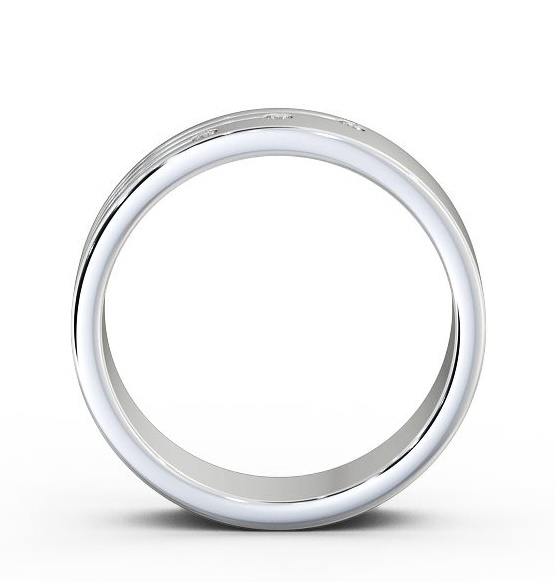 Mens Round Diamond 0.03ct Grooved Wedding Ring 18K White Gold WBM40_WG_THUMB1 