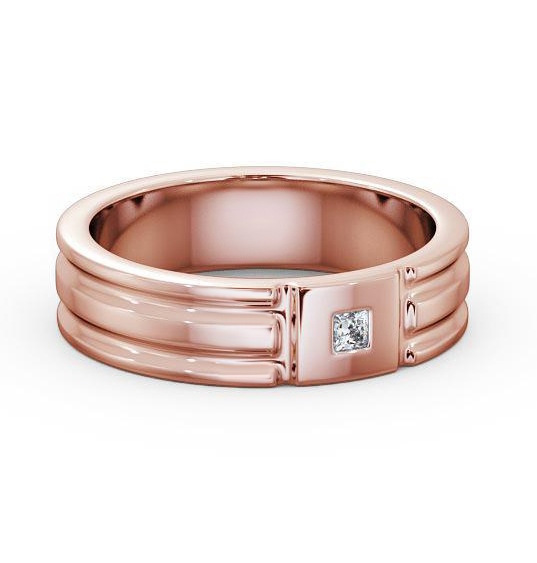 Mens Grooved Princess Diamond Wedding Ring 18K Rose Gold WBM41_RG_THUMB2 