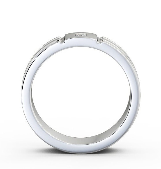 Mens Grooved Princess Diamond Wedding Ring 18K White Gold WBM41_WG_THUMB1 
