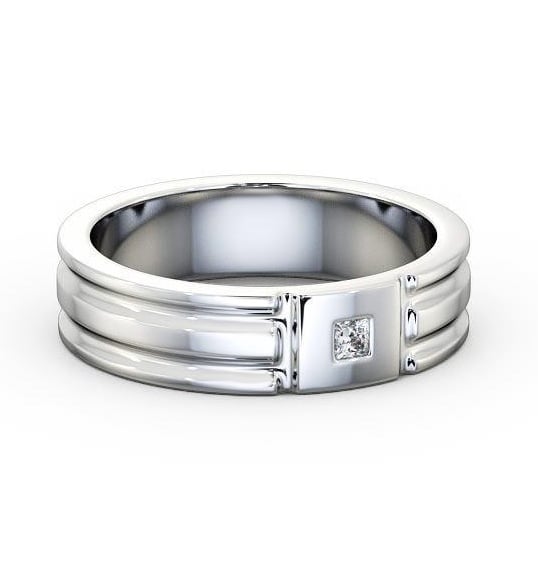 Mens Grooved Princess Diamond Wedding Ring Palladium WBM41_WG_THUMB2 